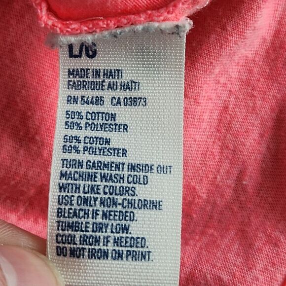 ☔️🔺️American Eagle Hot Pink Graphic Classic Fit Short Sleeve Top Large - Picture 7 of 8